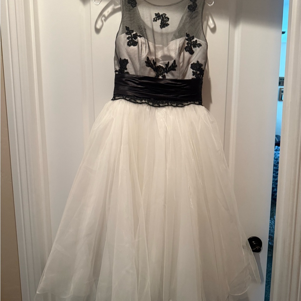 Elegant Black and White Woman’s Dress